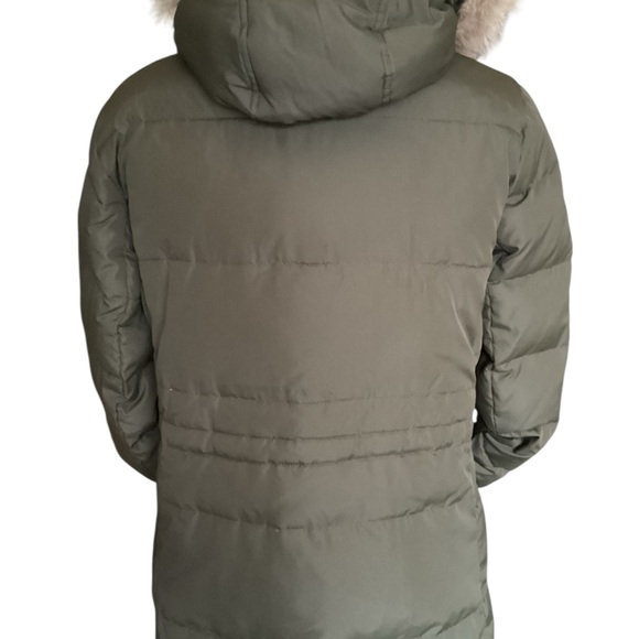 Ralph Lauren Olive Puffer Coat with Faux Fur Hood - Picture 9 of 15